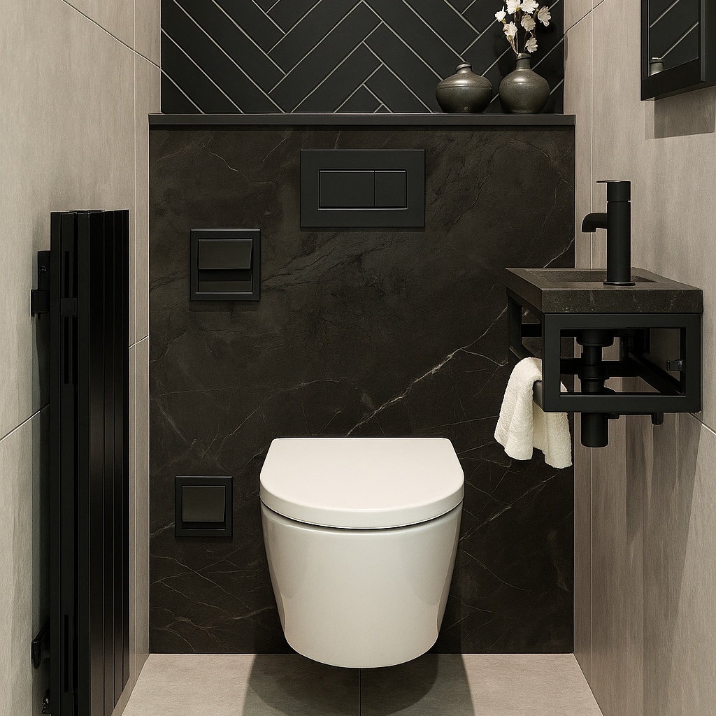 Toilet Paneel - Smoked Grey Marble
