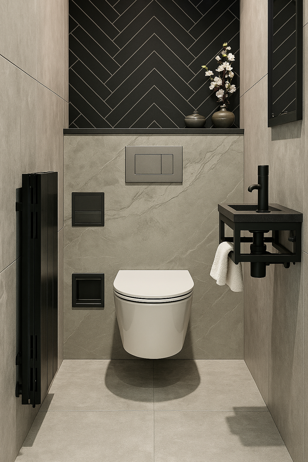 Lussaro Toiletpaneel Silver Grey Marble – Luxe Grijze Marmerlook
