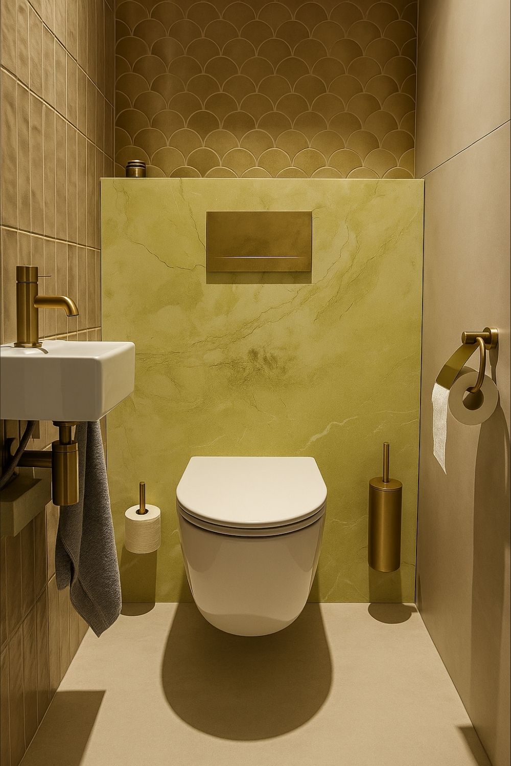 Toilet Paneel - Golden Sand Marble