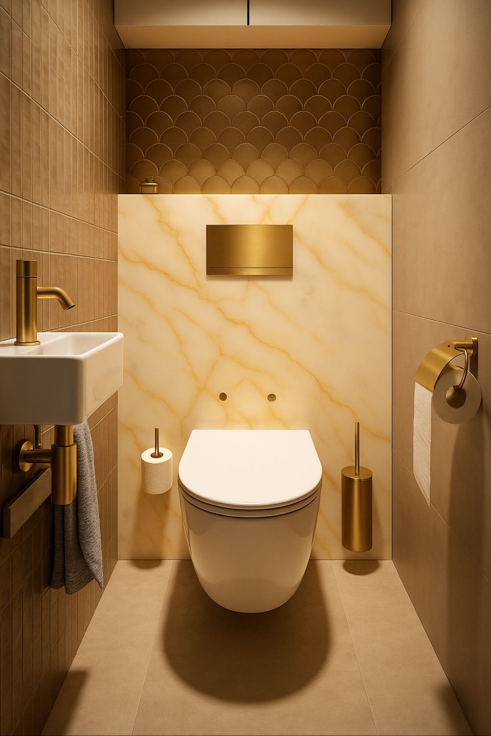 Toilet Paneel - Onyx Gold