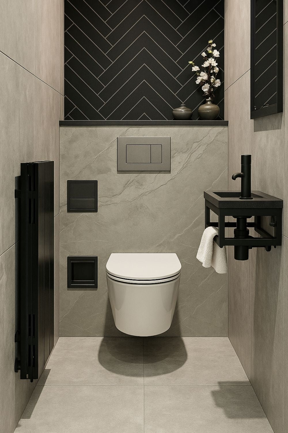 Lussaro Toiletpaneel Silver Grey Marble – Luxe Grijze Marmerlook