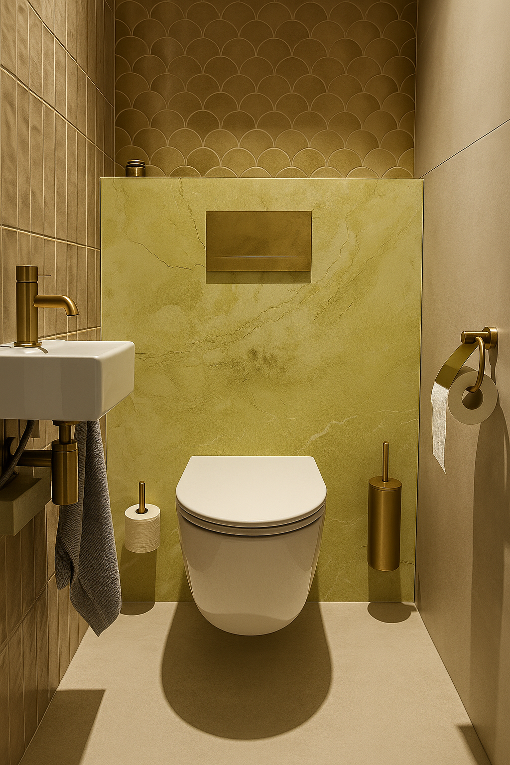 Toilet Paneel - Golden Sand Marble